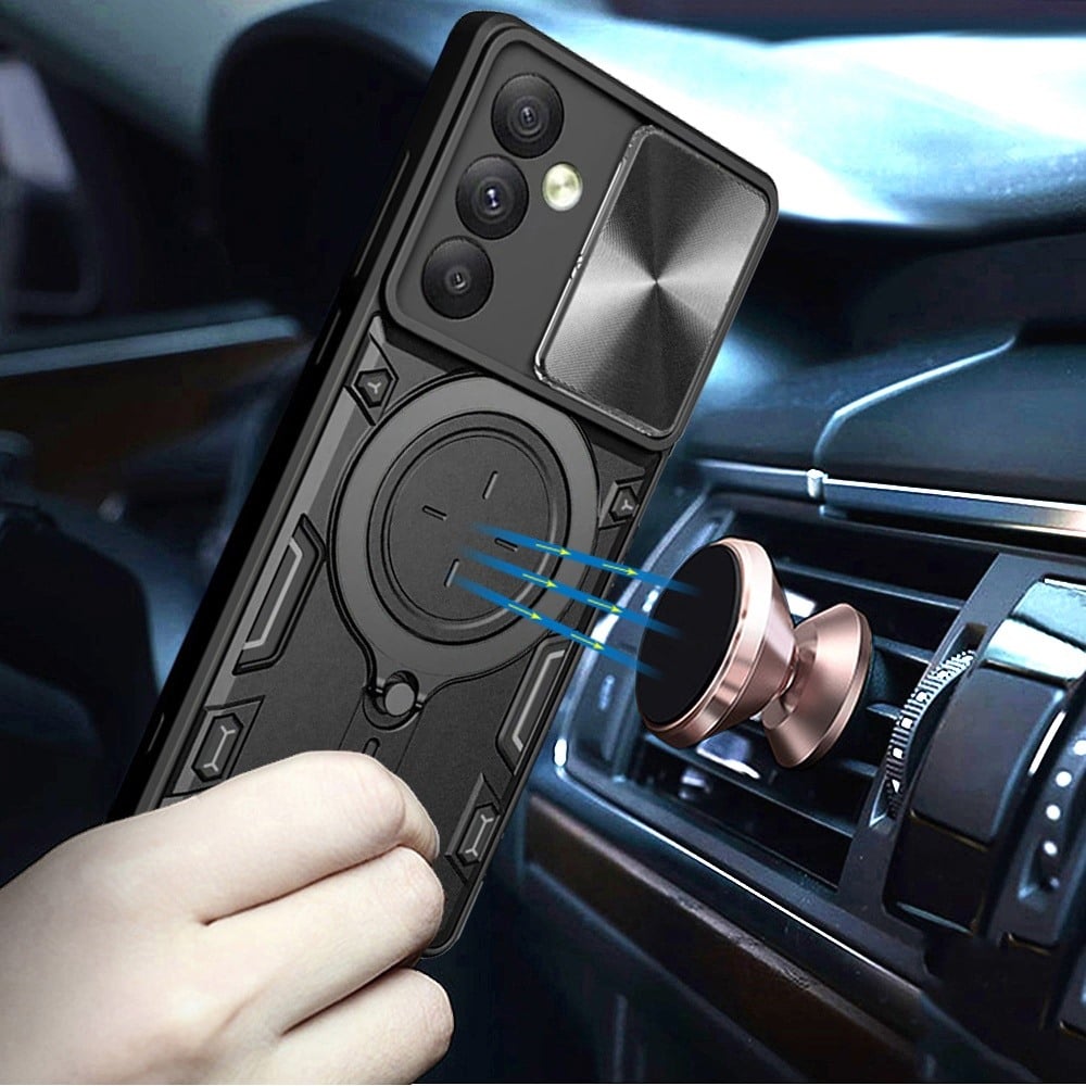 Phone Case for Samsung Galaxy S26 FE /Fan Edition Magnetic Ring Stand Shockproof Hybrid Full Camera Slide Guard Anti Slip Heavy Duty Protective Armor Cover
