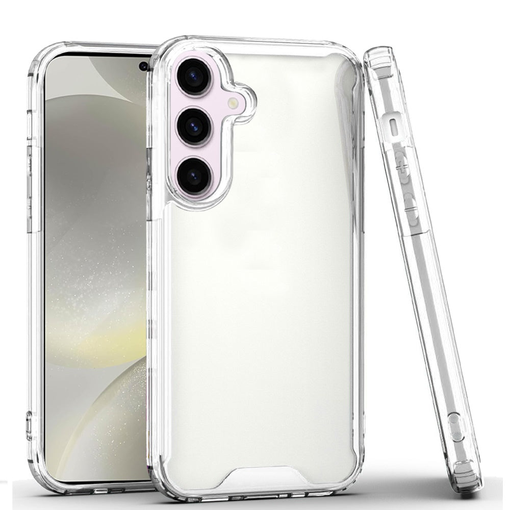 For Samsung Galaxy S26 Ultra Clear Colored Shockproof Transparent Hard PC + Rubber TPU Hybrid Bumper Shell Slim Protective Case Cover Clear