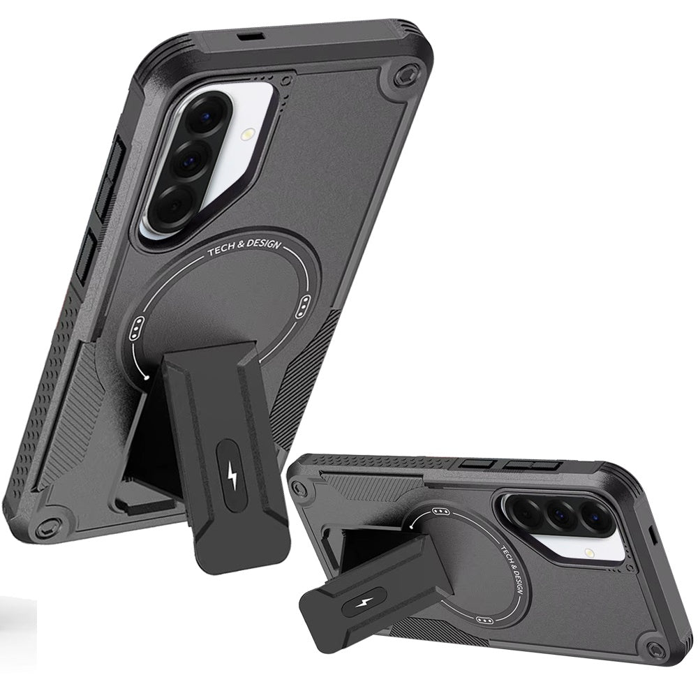 For Samsung Galaxy A37 Magnetic Invisible Kickstand Holder with Magsafe, Slim Fit Shockproof Hybrid Military Grade Heavy Duty Case Cover