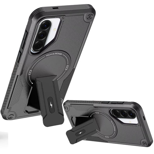 For Samsung Galaxy A37 Magnetic Invisible Kickstand Holder with Magsafe, Slim Fit Shockproof Hybrid Military Grade Heavy Duty Case Cover