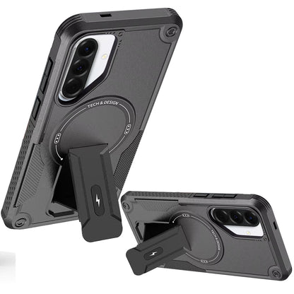 For Samsung Galaxy A37 Magnetic Invisible Kickstand Holder with Magsafe, Slim Fit Shockproof Hybrid Military Grade Heavy Duty Case Cover
