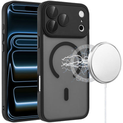 Phone Case for Apple iPhone 18 Pro/ iPhone 17 Pro Matte Frosted Magnetic Back Hybrid Hard PC Soft TPU Camera Protection Slim Shock Absorbing Anti Fingerprint Cover Black