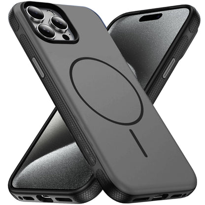 Phone Case for Apple iPhone 15 Pro Max Super Magnetic Matte Hybrid Shockproof Thick Protective Durable Grip Anti Scratch Premium Edge Slim Fit Cover Black