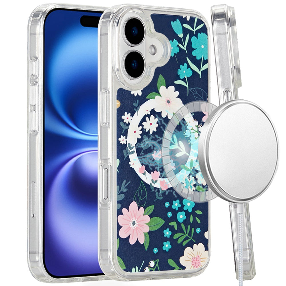 For Apple iPhone 16 Plus (6.7") Magsafe Case Cute Pattern Design Durable Shockproof SlimTPU Hard Back [Compatible with Magsafe] Case Cover