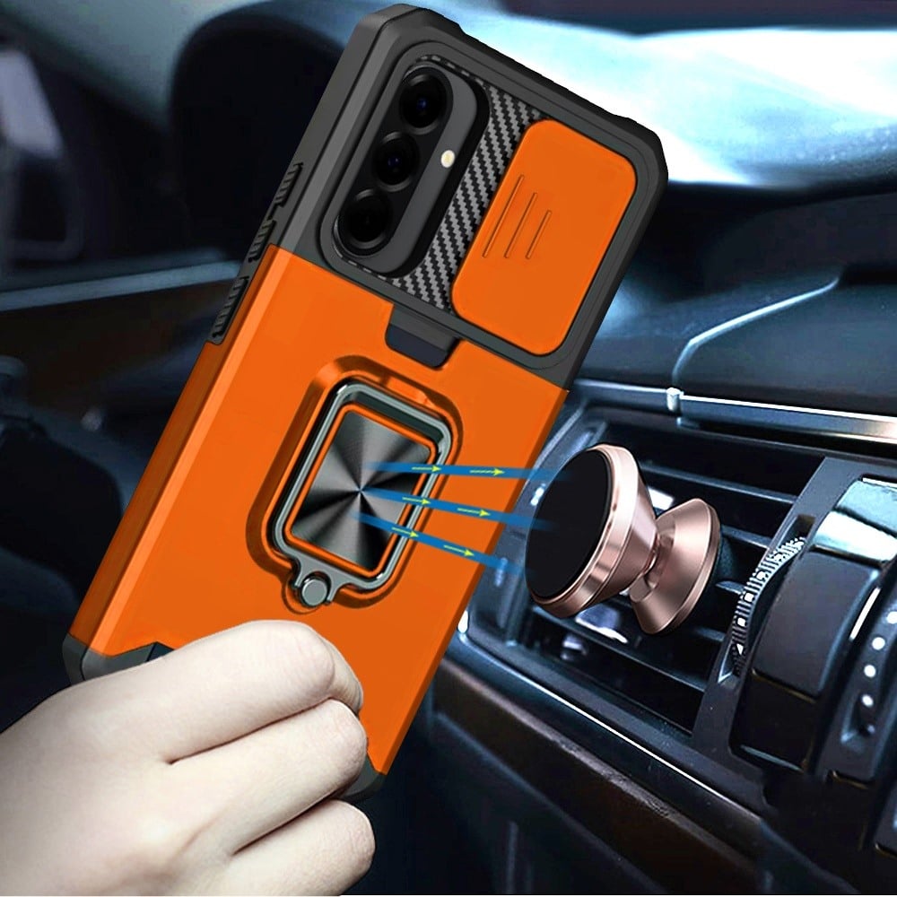 Phone Case for Samsung Galaxy A27 Card Holder Magnetic Ring Stand Shockproof Anti Slip Wallet Grip Protective Hybrid Design Cover