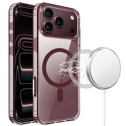 Phone Case for Apple iPhone 18 Pro/ 17 Pro magnetic clear TPU PC hybrid shockproof reinforced corners drop protection hard shell flexible bumper slim fit Cover Purple