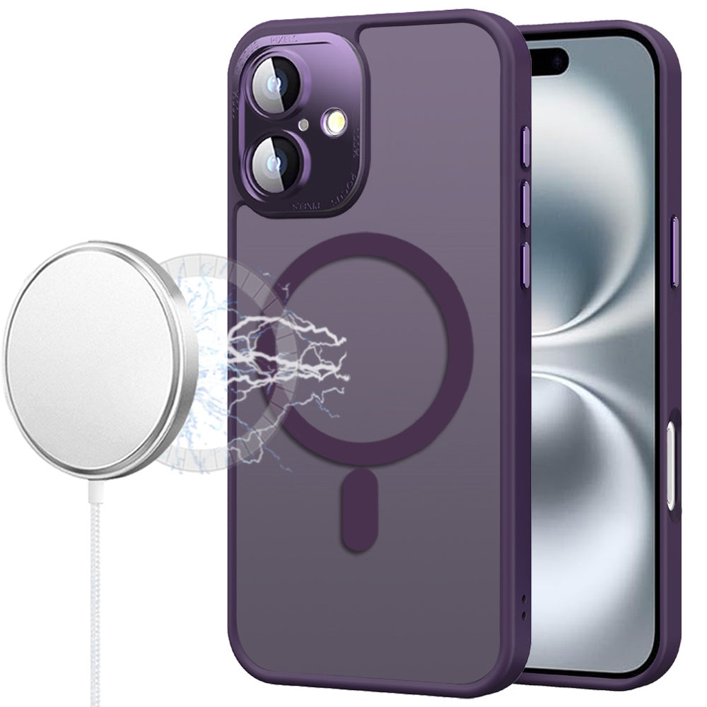 For Apple iPhone 17 (6.3") Complete Protection HQ Matte Translucent Hybrid Shockproof w/ Camera Protector Compatible with MagSafe Case Cover Blue