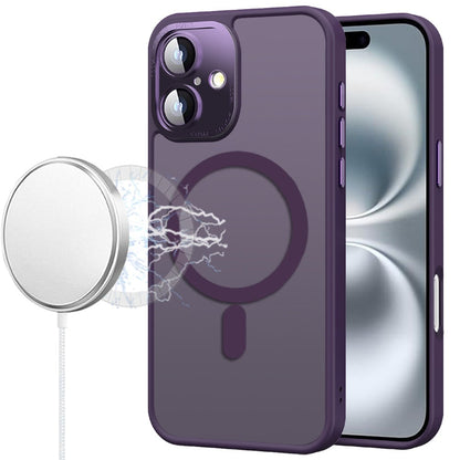 For Apple iPhone 17 (6.3") Complete Protection HQ Matte Translucent Hybrid Shockproof w/ Camera Protector Compatible with MagSafe Case Cover Purple