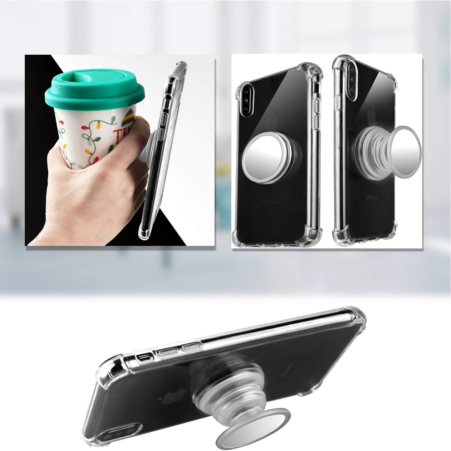 For Apple iPhone 15 Pro (6.1") Luxury Glitter Sparkle Bling Rugged Hybrid with Collapsible Stand Ring Holder Hard Shell  Phone Case Cover