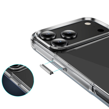 Phone Case for Apple iPhone 18 Pro Max Crystal Transparent Thick 2.0mm Shockproof Chrome Button Durable Grip Camera Protection Hybrid Design Cover Clear