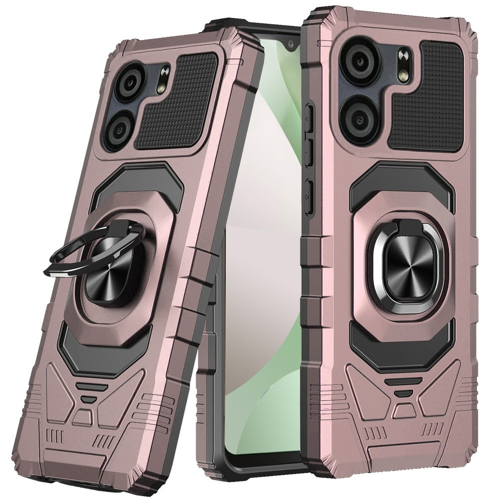 For BLU View 5 Hybrid Dual Layer with 360° Rotate Magnetic Ring Stand Holder Kickstand TPU Rugged PC Shockproof Case Cover
