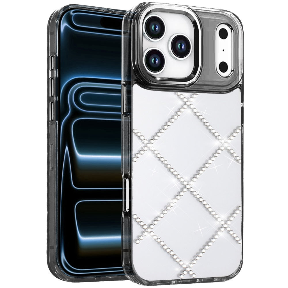 Phone Case for Apple iPhone 18 Pro Gem Glitter Diamond Transparent Hard TPU Hybrid Shockproof Protective Colorful Durable Anti Scratch Grip Cover
