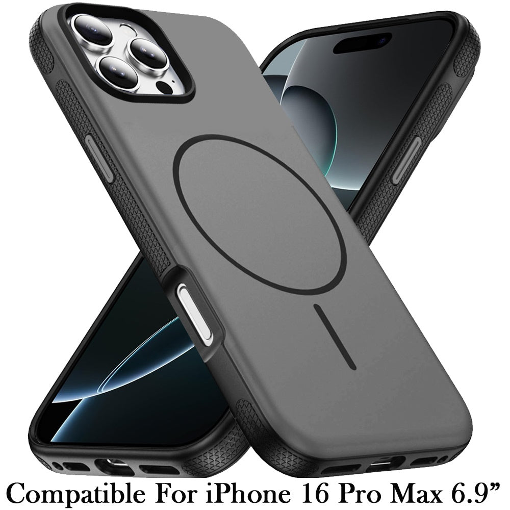 For iPhone 16 Pro Max (6.9") Super Magnetic Premium Edged Core Matte Thick Hybrid Drop Protection Shockproof Design Protector