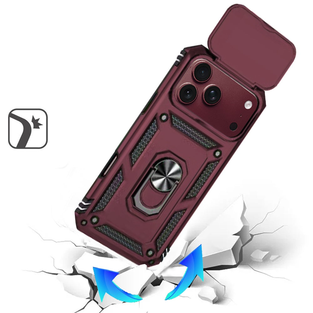 Phone Case for Apple iPhone 18 Pro Shockproof Magnetic Ring Stand Camera Guard Rugged Grip Anti Slip Heavy Duty Hybrid Armor Durable Matte Cover