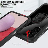 For Apple iPhone 15 Plus (6.7") Clear Transparent Hybrid with 360° Magnetic Ring Stand PC Heavy Duty Shockproof Back  Phone Case Cover