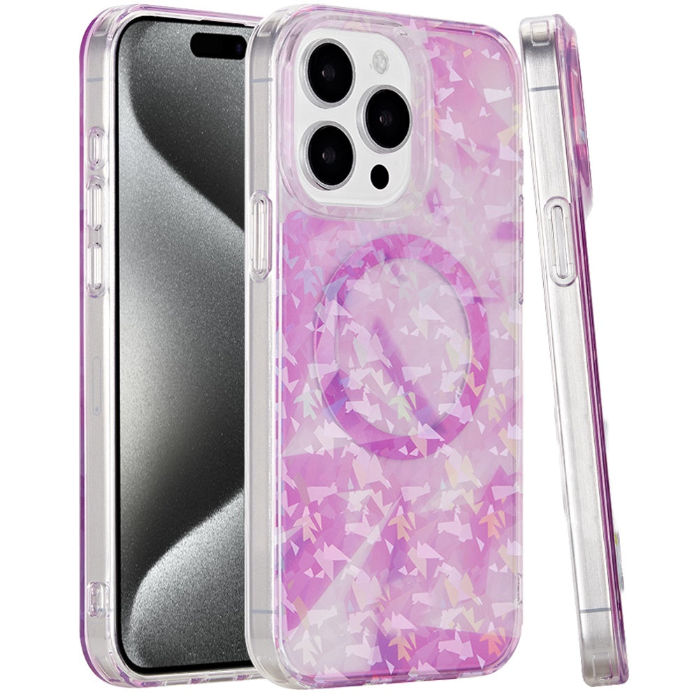 For Apple iPhone 16 Plus (6.7") Floral Pattern Design Cute Clear Hybrid Compatible with Magsafe Double Layer Soft TPU Hard PC Case Cover