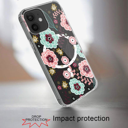 For iPhone 12 / iPhone 12 Pro (6.1") Hybrid Flower Design Stylish Fashion Case, MagSafe Compatible, Thick Shockproof Hard PC Case Cover Wildflower