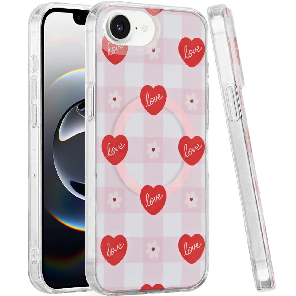 For Apple iPhone 17E /16E Stylish Pattern Fashion IMD Printed Design TPU Double Layer Slim Shockproof with Magnetic Back Case Cover