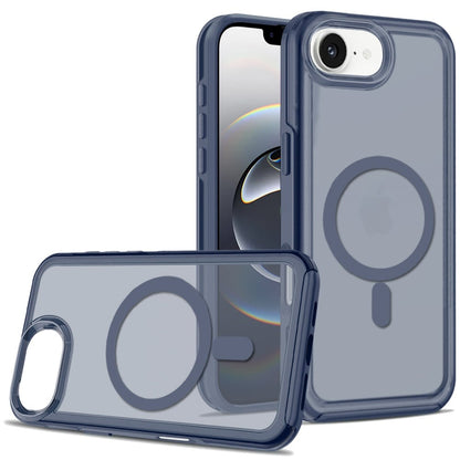 Phone Case for Apple iPhone 17E /16E Glossy Magnetic Compatible Shockproof Slim TPU Durable Hard PC Rubber Grip Premium Hybrid Cover Blue