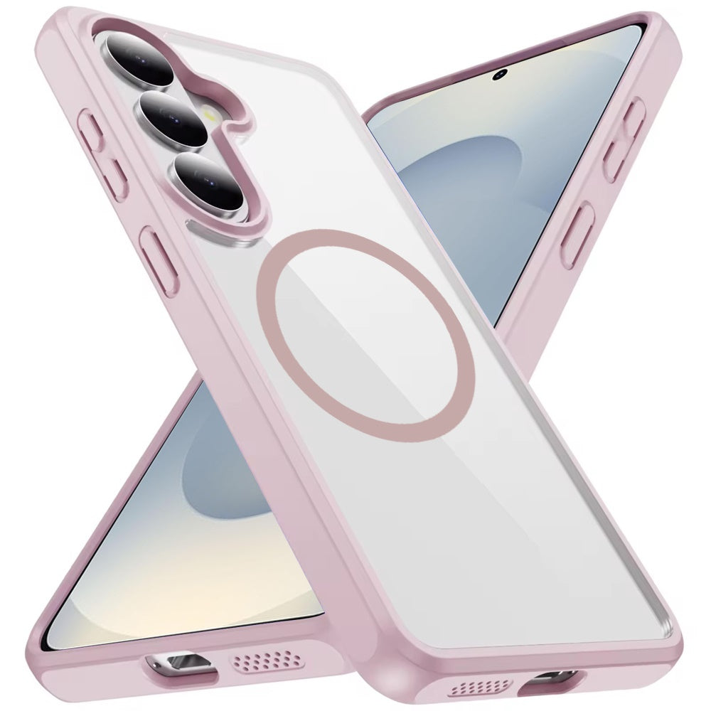For Samsung Galaxy S26+ / S26 Plus Magnetic Circle HQ Transparent Clear TPU Thick 2.0mm Frame Hybrid Shockproof Protector Case Cover