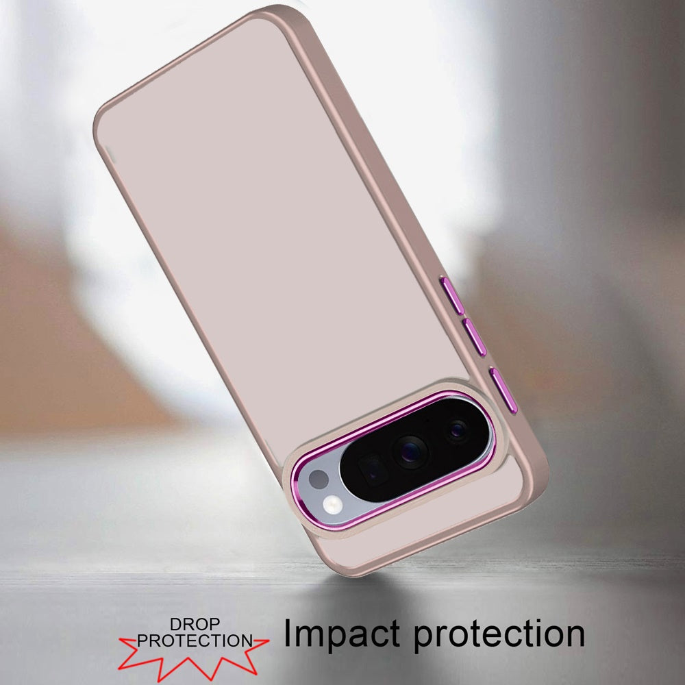 Phone Case for Google Pixel 11 Pro XL Polished Acrylic Hybrid TPU Slim Shockproof Metal Button Thick Durable Grip Camera Protection Anti-Scratch Cover