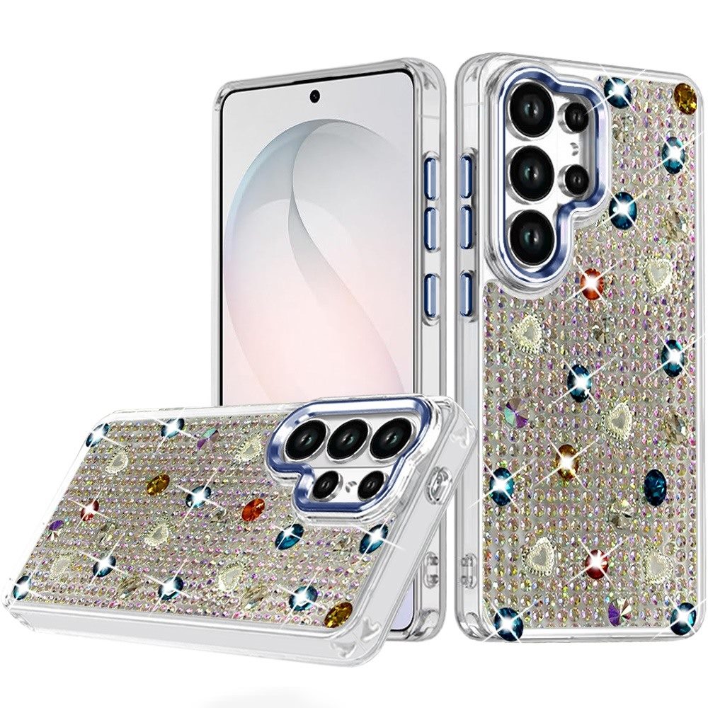 Chrome Fashion Hybrid Bling Diamond Heart Rhinestone Decorative Stones Sparkling Embellished Design