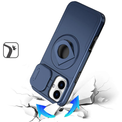 For Apple iPhone 17 (6.3") Full Coverage with Camera Window, Magnetic Circle, Rotatable Ring Stand, MagSafe Compatible, Shockproof Hybrid Protectiv Case Cover