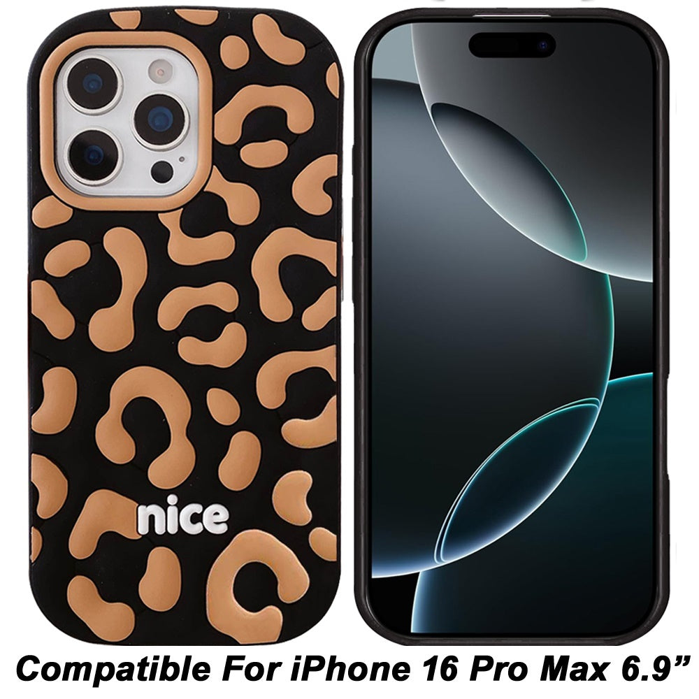 Phone Case for iPhone 16 Pro Max Fashionable Silicone Textured Decorative Design Pattern Protective Rubber TPU Hybrid Protection Cover