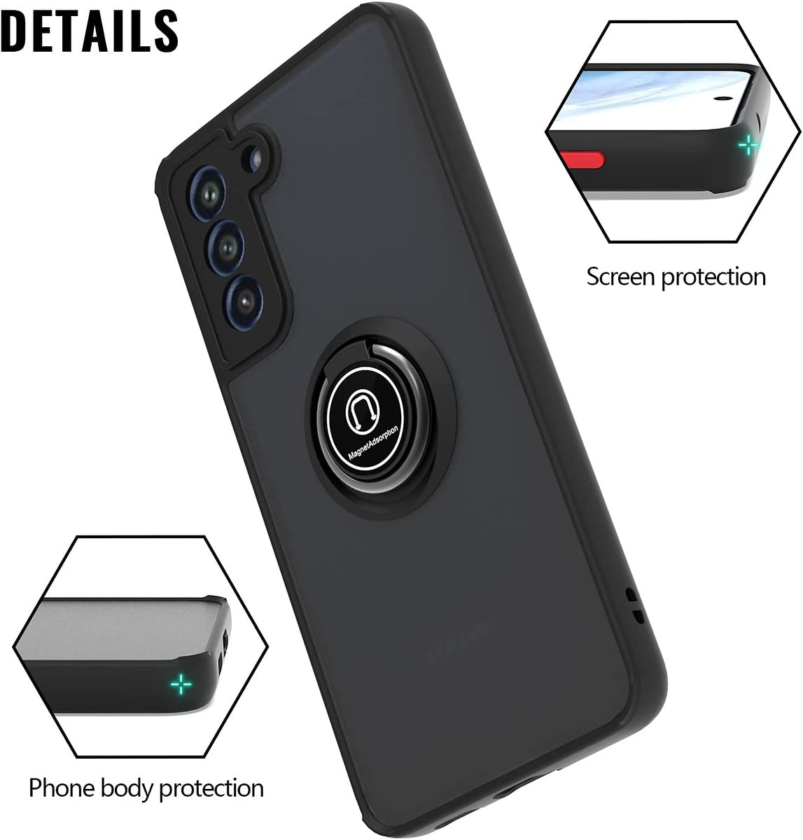 For Motorola Moto G 5G 2026 / Moto G Play 2026 Translucent Matte Back Hybrid with Rotatable Metal Ring Holder Kickstand Shockproof TPU (Fit Car Mount) Case Cover