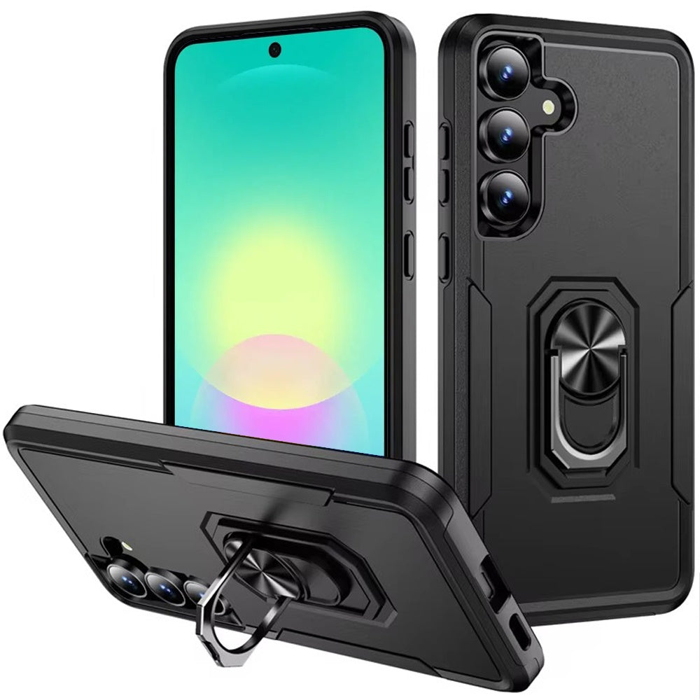 Phone Case for Samsung Galaxy A27 Tough Hybrid Ring Stand Shockproof Rugged Grip Impact Resistant Hybrid Kickstand Heavy Duty Durable Cover