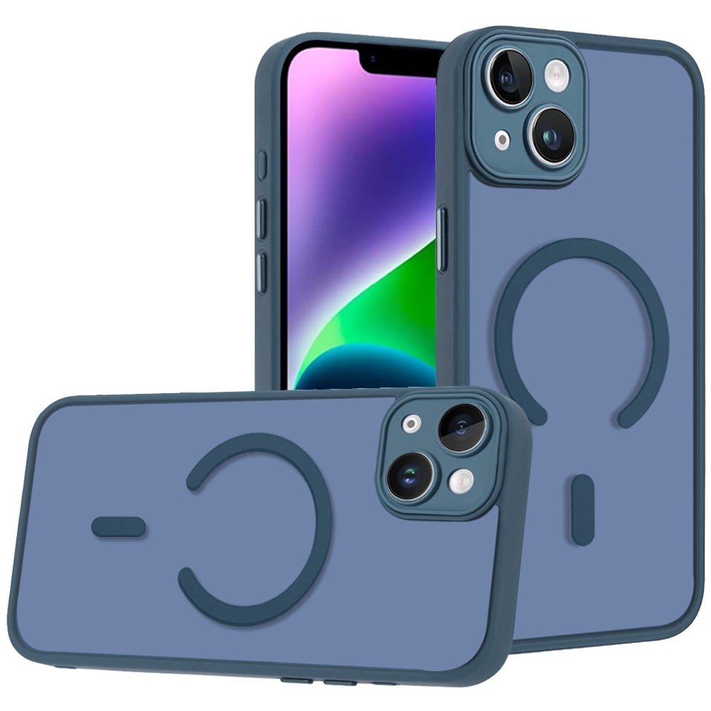 Phone Case for Apple iPhone 14 /iPhone 13 Matte Frosted Magnetic Back Hybrid Hard PC Soft TPU Camera Protection Slim Shock Absorbing Anti Fingerprint Cover