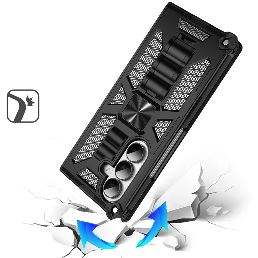 Phone Case for Samsung Galaxy Z Fold 8 Ultra Built in Magnetic Hiden Kickstand Shockproof Rugged Armor Grip Hybrid Heavy Duty Anti Slip Protective Style Cover