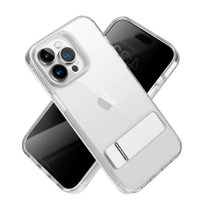 For Samsung Galaxy S25 /S24 Transparent with Sturdy Metal Kickstand Hybrid Dual Layer Tough Shock-Absorbent Slim Fit Hard PC + TPU Case Cover Clear