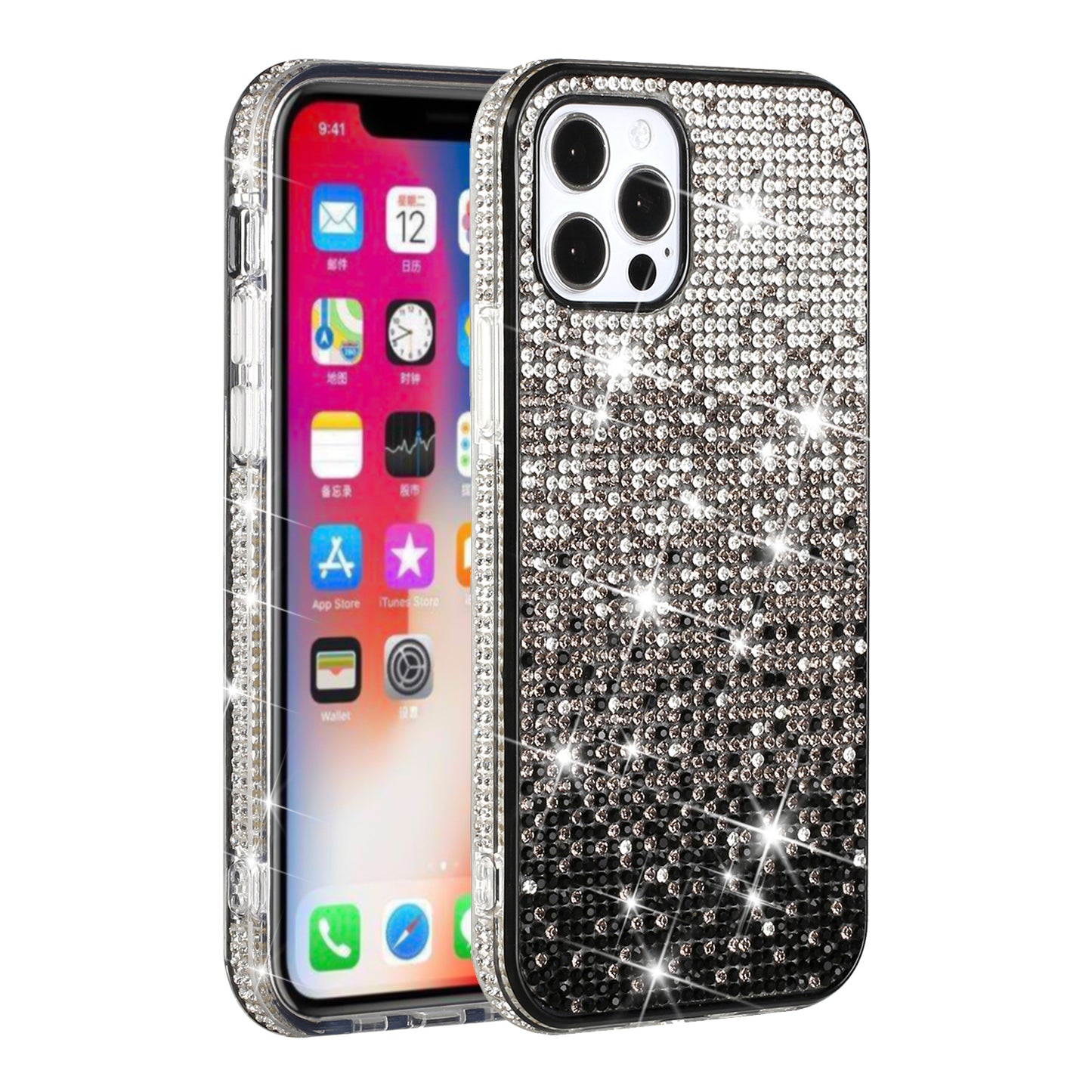For Samsung Galaxy S25 /S24 Glitter Bling, UltraThin TPU Sparkle Diamond Rhinestone Shiny Full Crystal Stones Back Case Cover