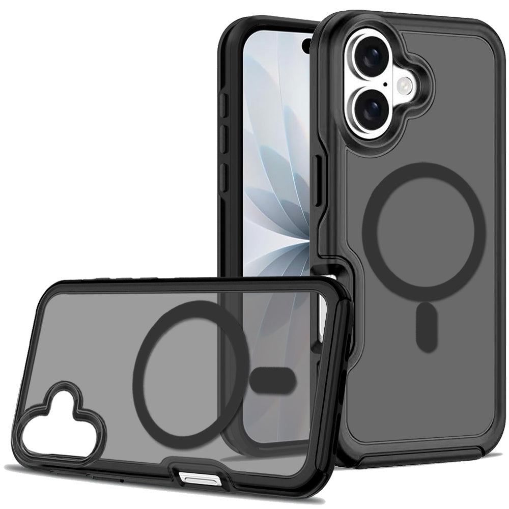 For Apple iPhone 17 (6.3") Slim & Durable Compatible with MagSafe Hybrid Shockproof Glossy Oil Protective Dual Layer TPU + PC Case Cover