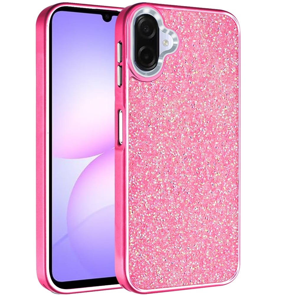 Phone Case Cover for Samsung Galaxy A07 4G Crystal Sparkle Diamond Glass Full Mini Glitter Bling Frame TPU Hybrid Protective Cover