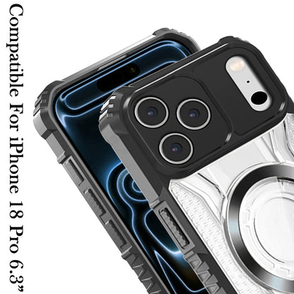 Phone Case for Apple iPhone 18 Pro Clear Rugged Hybrid TPU Magnetic Back Reinforced Frame Bumper Shock Absorbing Slim Fit Cover