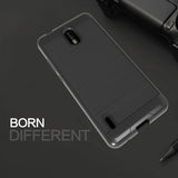 For Apple iPhone 15 Pro (6.1") Slim Fit Rugged TPU + Hard PC Brushed Metal Texture Hybrid Dual Layer Armor Shockproof  Phone Case Cover