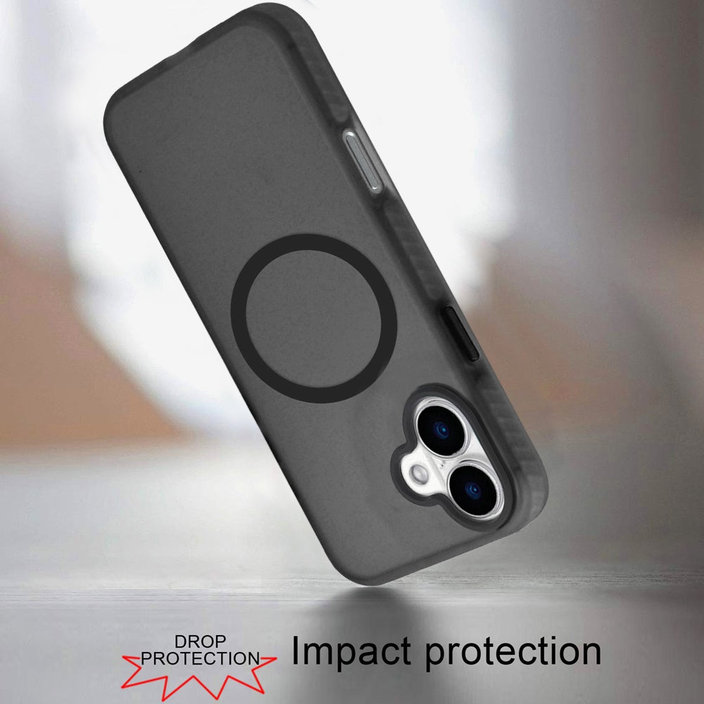 For Apple iPhone 16 Pro (6.3") Matte Skin Hybrid TPU with Magnetic Circle MagSafe Compatible, Military Grade Shockproof Slim Fit Case Cover