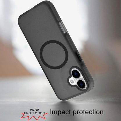 For Apple iPhone 16 Pro (6.3") Matte Skin Hybrid TPU with Magnetic Circle MagSafe Compatible, Military Grade Shockproof Slim Fit Case Cover