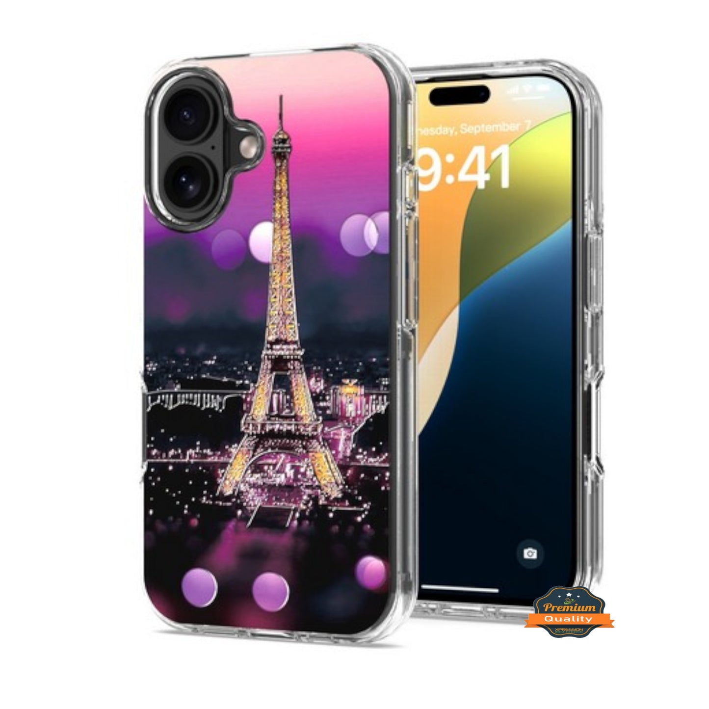 For Apple iPhone 16 Plus (6.7") Hybrid Trendy Image Patterns Design Transparent Hard Back Shockproof TPU Rubber Case Cover