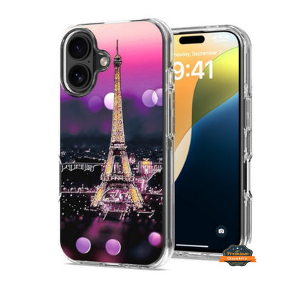 For Apple iPhone 16 Plus (6.7") Hybrid Trendy Image Patterns Design Transparent Hard Back Shockproof TPU Rubber Case Cover