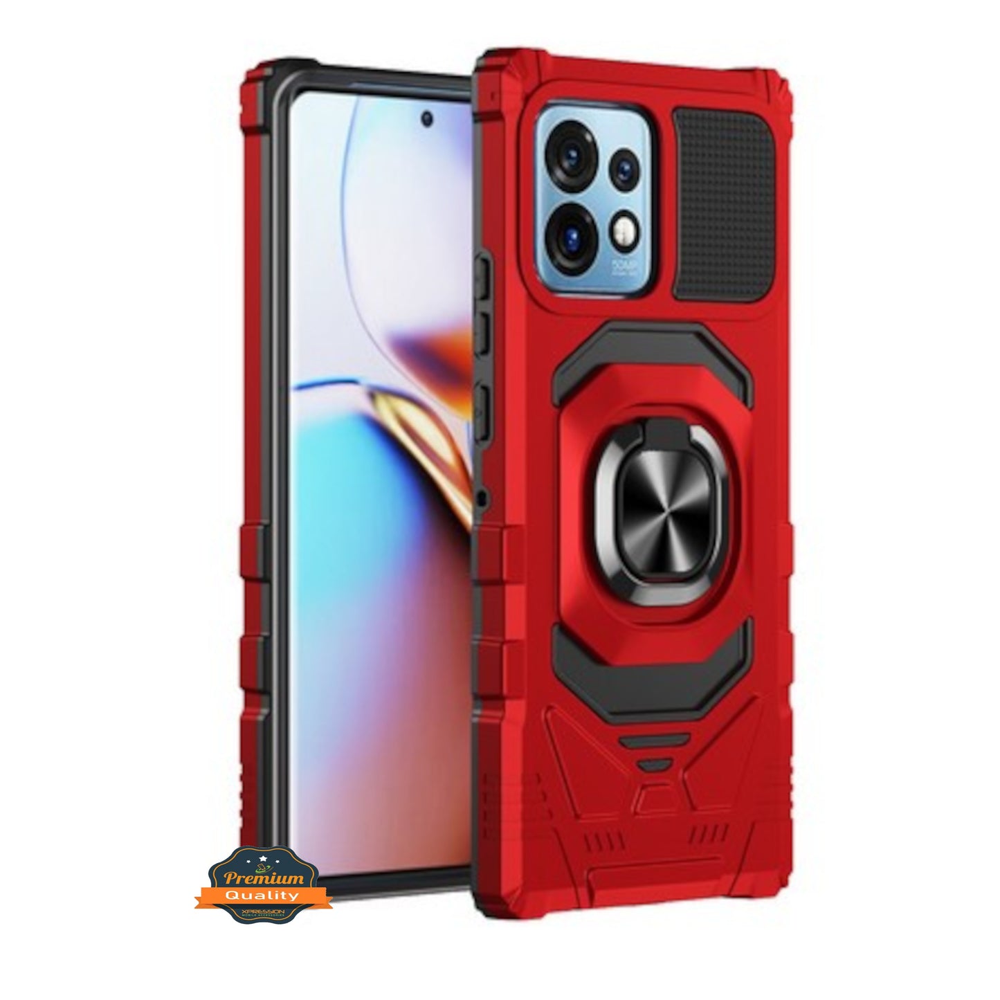 For Motorola Moto G 5G 2026 / Moto G Play 2026 Hybrid Magnetic Car Mount Ring Kickstand Stand Holder Full-Body Armor Protective [Military Grade] Case Cover