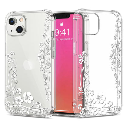 For Apple iPhone 16e /iPhone SE4 Hybrid Clear Frame with Trendy Pattern Design, Shockproof Hard Back & TPU Rubber Case Cover