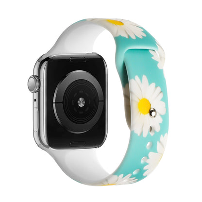Watch Band for Apple Watch 38/40/41mm, Series 1-8 & SE Premium Silicone Fashion Printed Design Adjustable Sport Strap Flexible Soft Comfortable Secure Fit