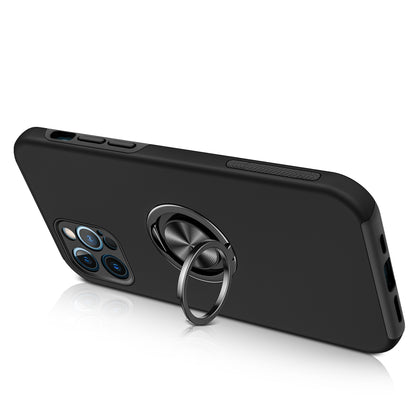 For Apple iPhone 17 Pro Hybrid 360 Degree Rotatable Metal Invisible Ring Stand Holder Slim Fit Magnetic Car Mount Shockproof Case Cover