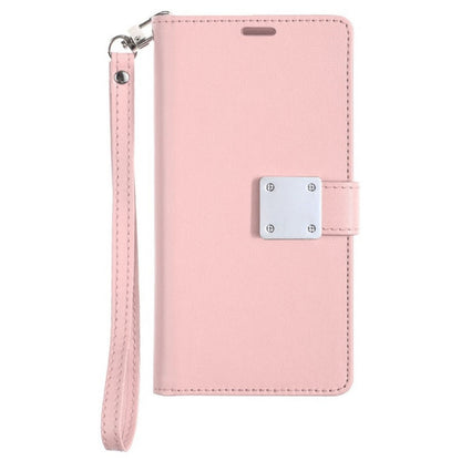 Phone Case for Apple iPhone 17 Pro Wallet Credit Card Holder Leather Grip Shockproof Hybrid Protective Style Durable Flip Pouch Cover Rose Gold