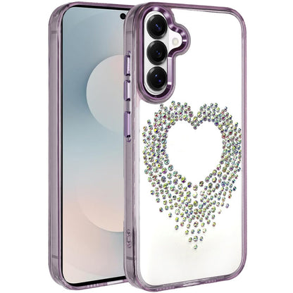 For Samsung Galaxy S26+ / S26 Plus Angel Hearts Bling Glitter Diamond Hybrid TPU Cover, Colorful Frame Shockproof Protective Back Case Cover