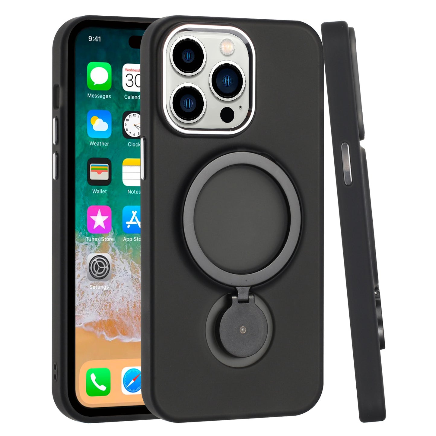 For Samsung Galaxy S25+ /S25 Plus /S24+ Plus MagSafe Compatible with 360° Ring Stand, Magnetic Kickstand, Slim Hybrid Protective Case Cover