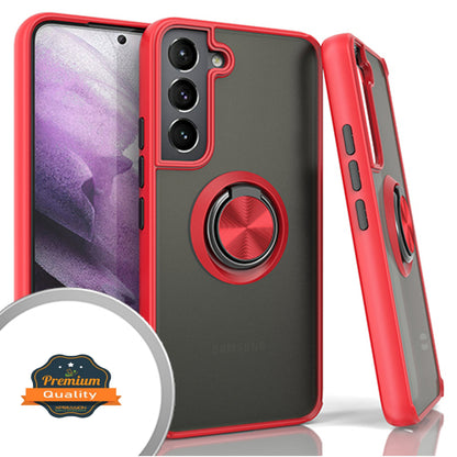 For Samsung Galaxy S25+ S25 Plus /S24+ Ring Holder Case Hybrid Kickstand, Matte Frosted TPU Hard Frame Shock-Absorption Case Cover